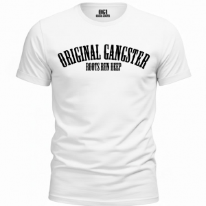 T-Shirt Original Gangster Roots Run Deep Weiss-SW