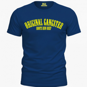 T-Shirt Original Gangster Roots Run Deep BLAU-GELB